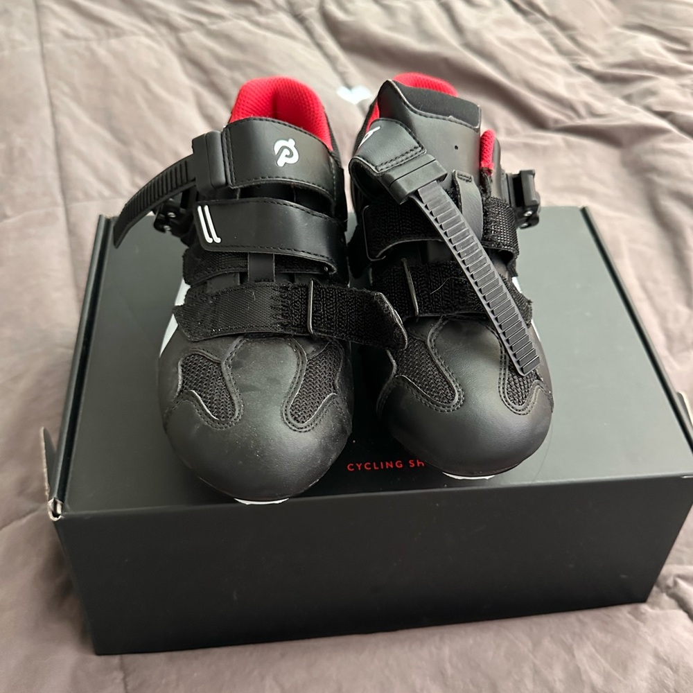 Peloton Black and Red Cycling Shoes